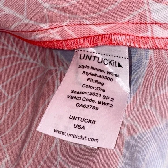 EUC UNTUCKit Wilma Coral Orange Tropical Print Wrap Midi Skirt Size Large - Picture 5 of 8